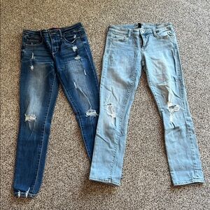 Wax Jean Dark and Light Blue Denim Jeans